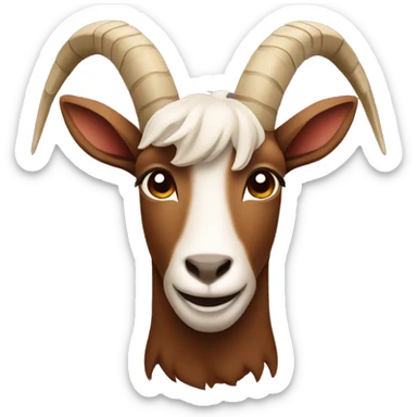 Yule brown goat sticker