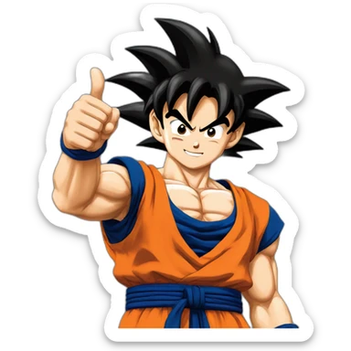 Goku with thumb up for win sticker