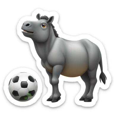 Rinoceronte raivoso segurando uma bola de soccer na mão  sticker