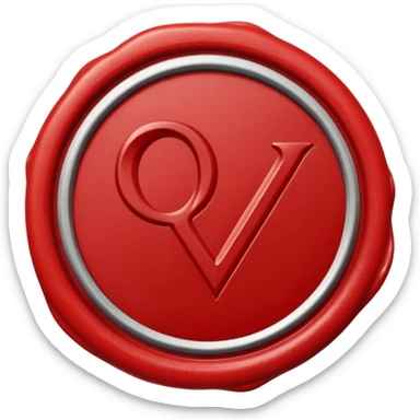 wax seal with a check mark sticker