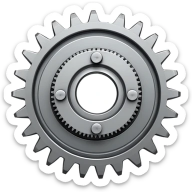 mechanical gear cog sticker
