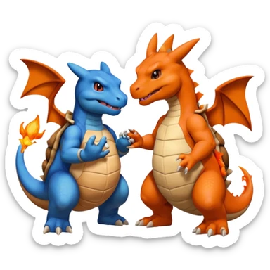 give me different pokeman helpging each other sticker