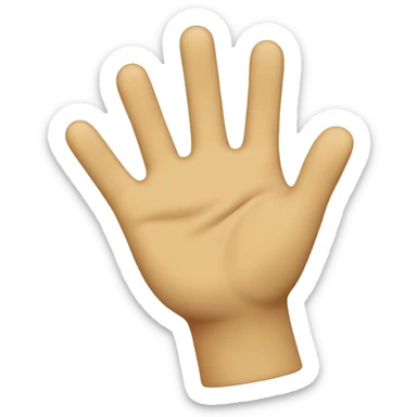 waving hand with 6 fi sticker
