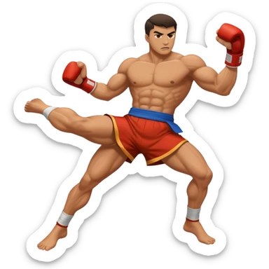 fighter kicking sticker
