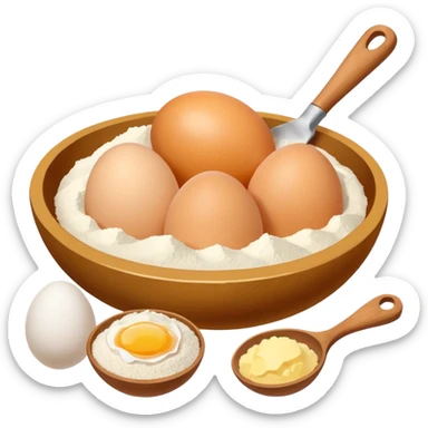 baking ingredients before preparation sticker