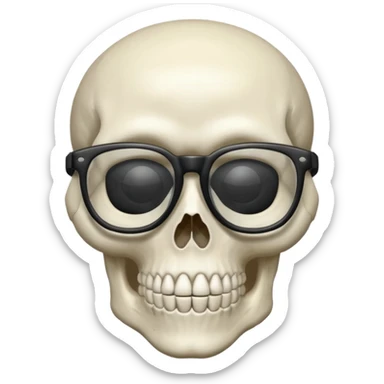 Skeleton with glasses sticker