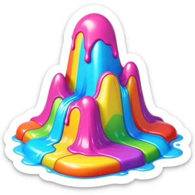 melting neon rainbow candy renaissance landscape sticker