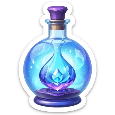 Blue Magic Fantasy Potion, Ball Bottle Low Poly sticker