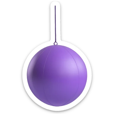 Exercise yoga ball gym equipment floating in the air, bright colors sticker