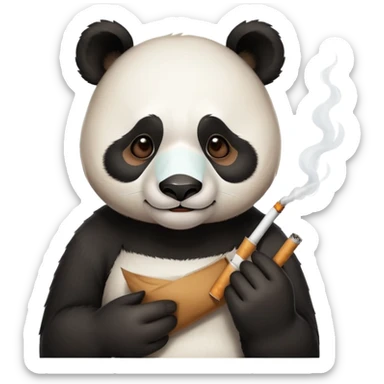 Sleepy panda with a face mask and a cigarette  sticker