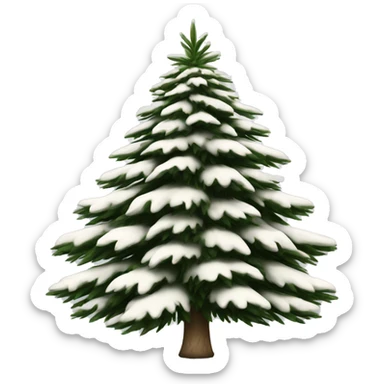 Realistic isolated off white fir christmas tree   sticker