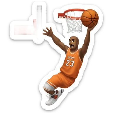 White guy dunking basketball sticker
