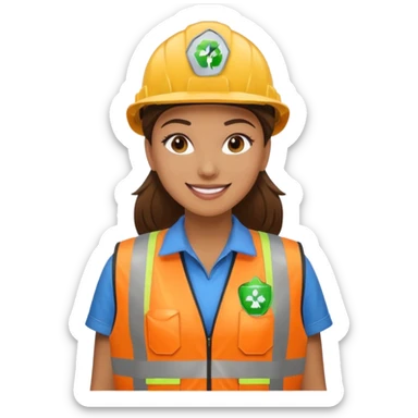 women, Waste Management, safety vest sticker