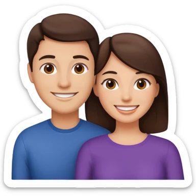 Couple with girlfriend brunettes sticker