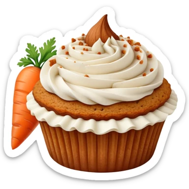 Carrot cake cupcake with cinnamon dusted on top sticker