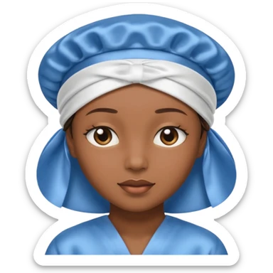  Satin sleep Bonnet emoji brown skin  sticker