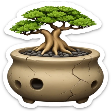 Shallow dark the Flintstones bonsai pot only  sticker