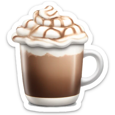 Hot chocolate with whipped cream and marshmallows  sticker