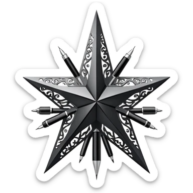 star drawn with fountain pen sticker