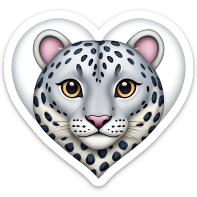 Snow-Leopard-patterned heart sticker