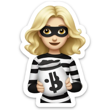 White blonde girl dressed as a burglar  sticker