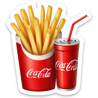 Medium french fries and a large coke  sticker