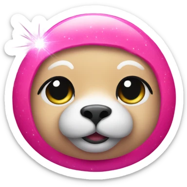 Hot pink Foca with sparkles sticker