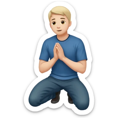 Submissive man on knees sticker