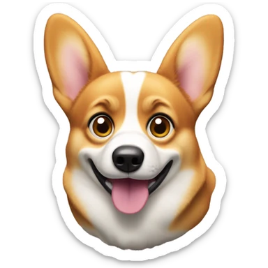 Corgi with wide-open eyes and mouth, ears perked up, as if it just saw something shocking sticker