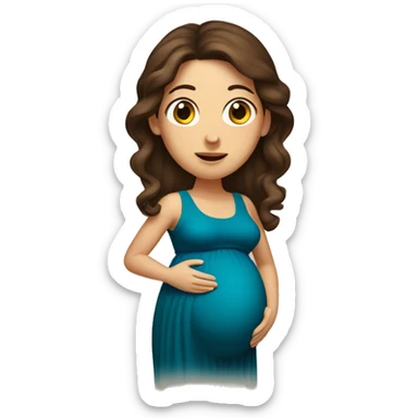 pregnant greek woman with brown hair  sticker