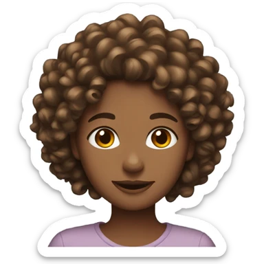 Beautiful girlfriend curls brown hair  sticker