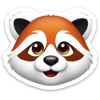 cute red panda face sticker