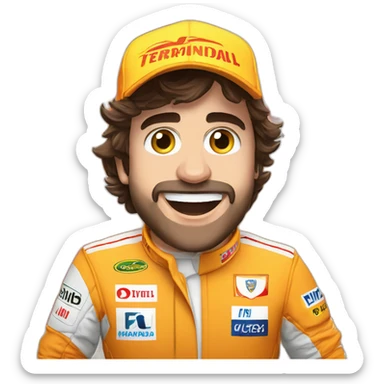 Fernando alonso ganando el tercer mundial sticker