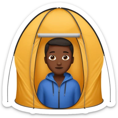 Tall Oval Narrow Pop up one person tent black sticker