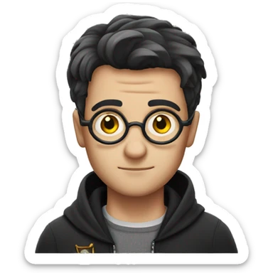 Harry Potter with a zipper on his forehead sticker