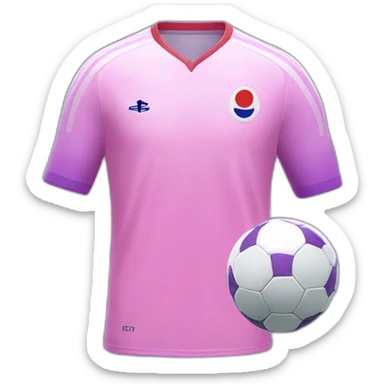 maillot de foot japon rose et violet floqué "Lehout" sticker