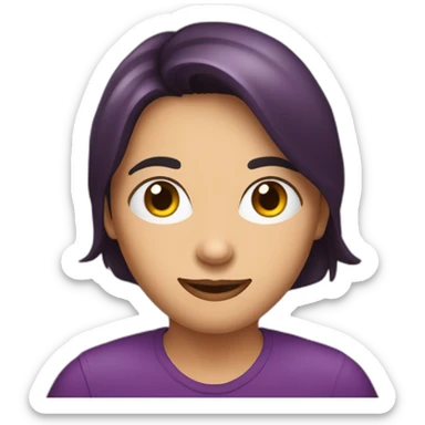 Brune avec aubergine sticker