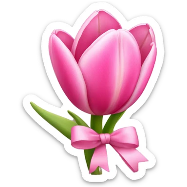 Pink tulips with a bow sticker