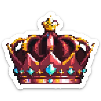 maroon crown with sparkling effect sticker