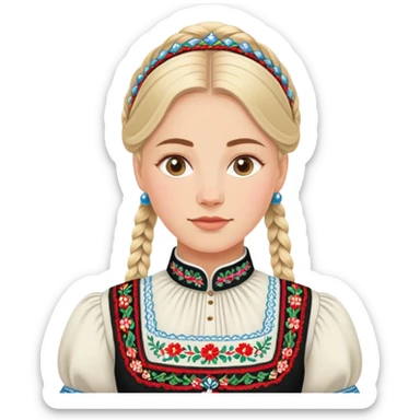 norwegian traditional bunad dress sticker