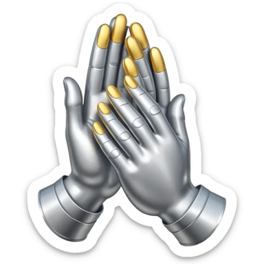 praying metallic hands, no gold sticker
