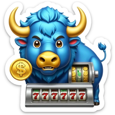 Angry buffalo slot machine taking money sticker