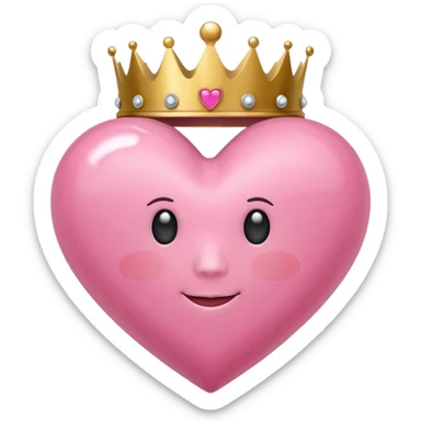 appls defeault pink heart with a crown sticker