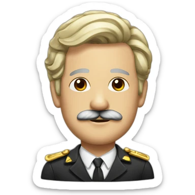 German leader with a moustache and black hair sticker