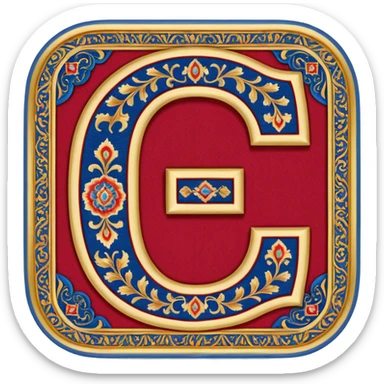  letter c made out of persian carpet texture sticker