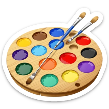 Palette with brushes sticker