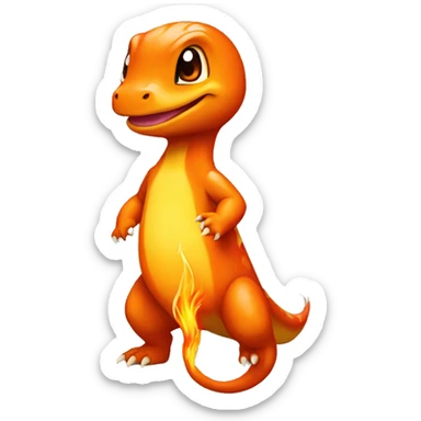 Charmander with a flame on tail-tip sticker