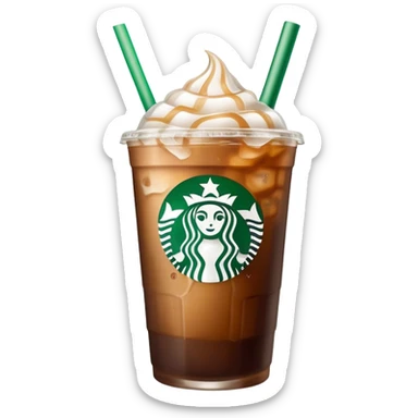 Starbuck ice coffee with ice cubes sticker