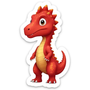 Red dinosaur with gen z touch sticker