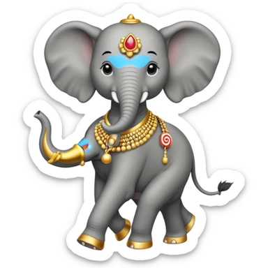 elephant walking out of target wearing jewelry sticker